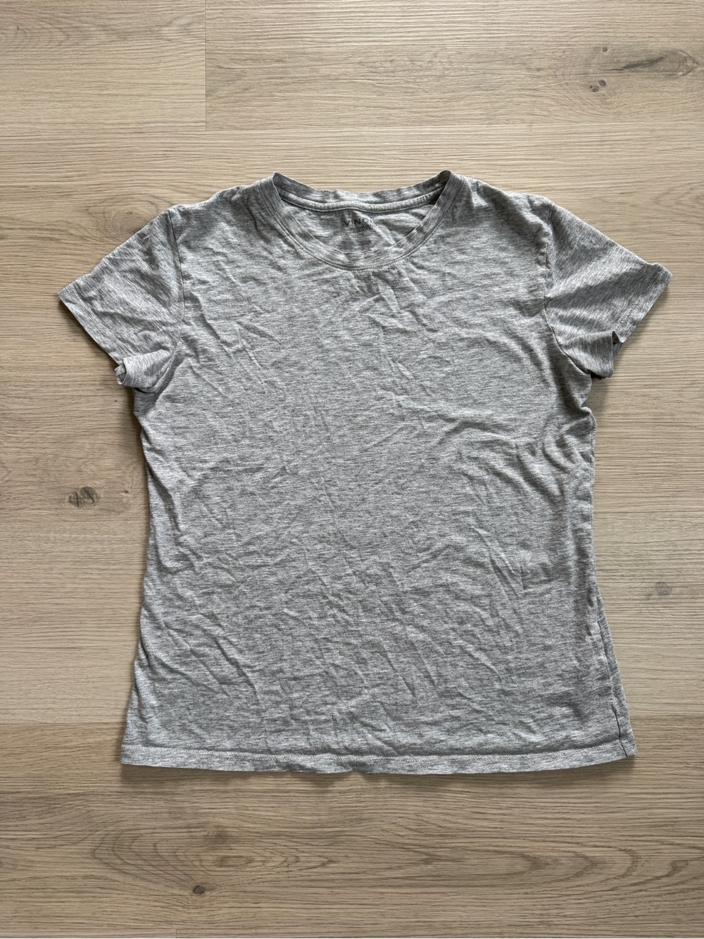 Vince Heather Gray Pima Cotton Essential Crew Neck T-Shirt Women’s S